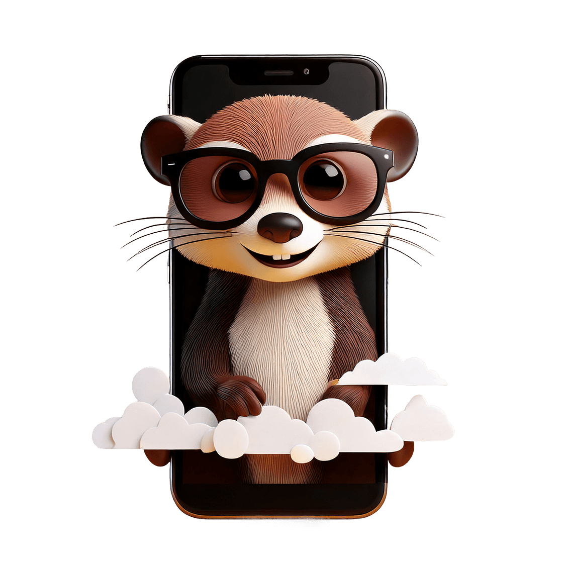 Weasel coming out of phone
